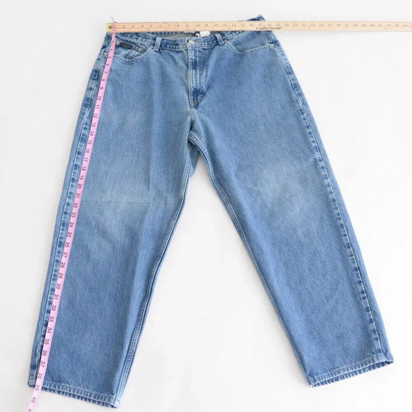 Vintage 90'S Calvin Klein Mid Wash Loose Easy Fit Jeans Size 38 - Picture 3 of 13